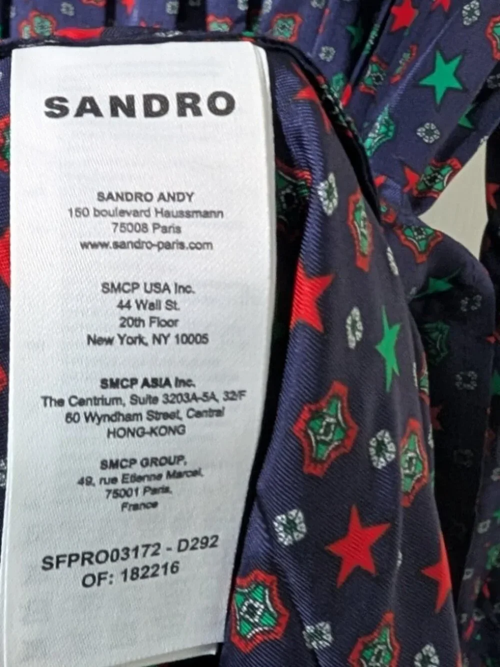 Sandro Paris | Scarf Print Midi Dress In Navy - Picture 13 of 16